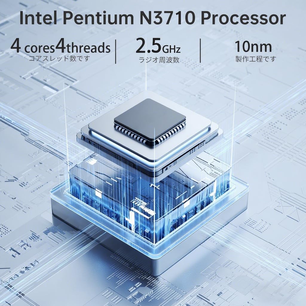 Amazon.co.jp: ミニPC N3710 (4C/4T, 2.56GHz) 8GB RAM 128GB SSD